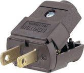 Leviton C20-00101-00P Polarized Electrical Plug, 2 -Pole, 15 A, 125 V, NEMA: NEMA 1-15P, Brown